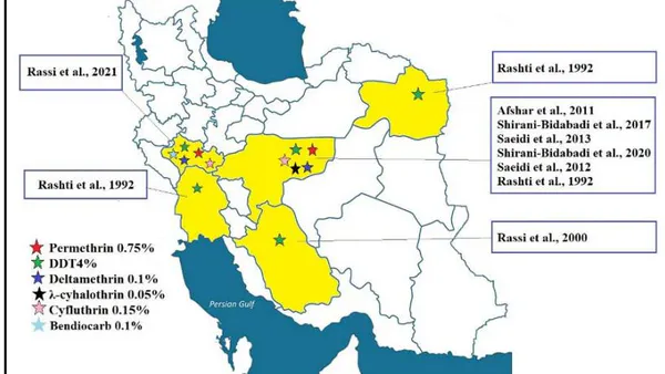 Monitoring and Mapping of Insecticide Resistance in Vector of Cutaneous Leishmaniasis, Phlebotomus Papatasi (Diptera: Psychodidae) in Iran